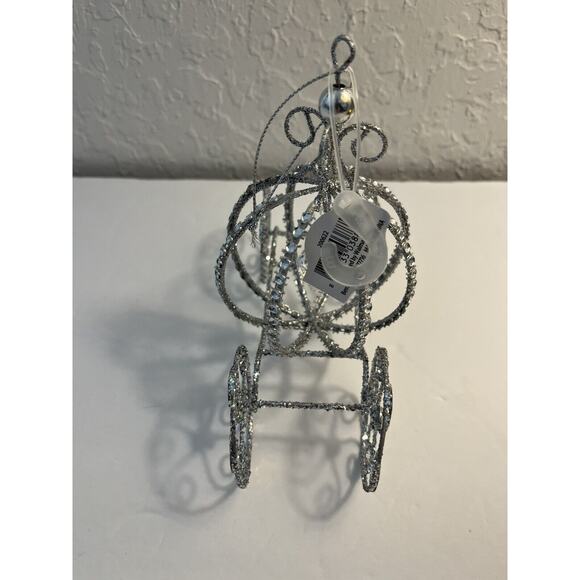 Holiday Time Cinderella Carriage Silver Bling Christmas Ornament - Picture 3 of 4